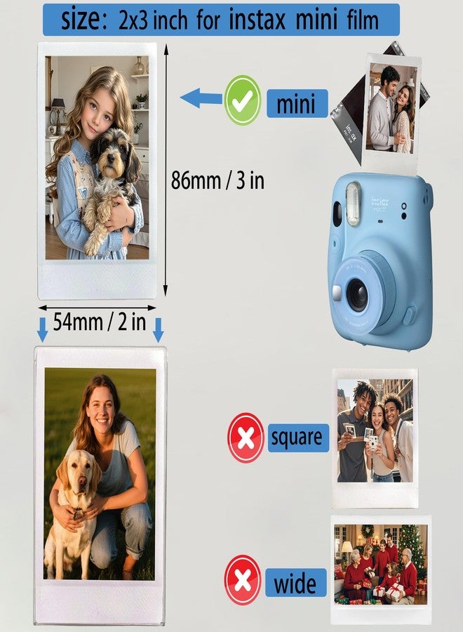 AG-UNICORN إطارات صور مغناطيسية AG-UNICORN مقاس 2x3 لأفلام Fujifilm Instax Mini، مجموعة عرض صور مجمعة صغيرة لطيفة من الأكريليك الشفاف مقاس 2 × 3 بوصة للثلاجة (لـ 12 صورة، شفافة، 2 × 3) - Image 2